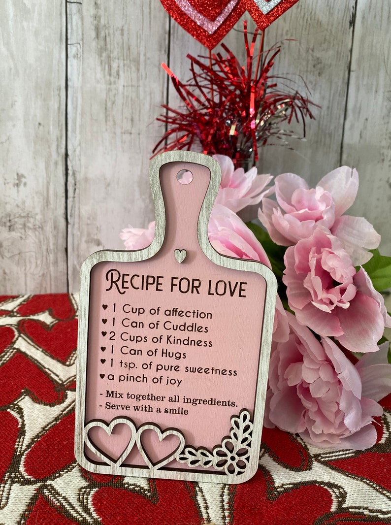 Recipe for Love Love Recipe Valentine Decor Mini Cutting Etsy