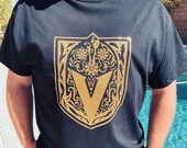 Vegas Golden Knights Gold Glitter T-Shirt Dia De Los Muertos
