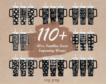 Quencher Tumbler Wraps Laser SVG, Stanley Tumbler Wraps, Kaffeebecher 40oz Lasergravur-Folie, 40oz Lasergravur, Mama SVG, Floral SVG