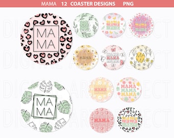 Mama Car Coaster, Mother's Day Car Coaster png, Loved Mama, Mama Keychain png, Car Coaster Sublimation, Mothers Day Coaster,Mama Sublimation