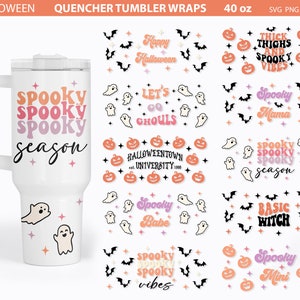Halloween Stanley Cup Wrasp Svg, Cute Halloween svg, Basic Witch, Spooky Mama, Spooky svg,40oz Tumbler Wrap, Halloween SVG, Quencher Tumbler