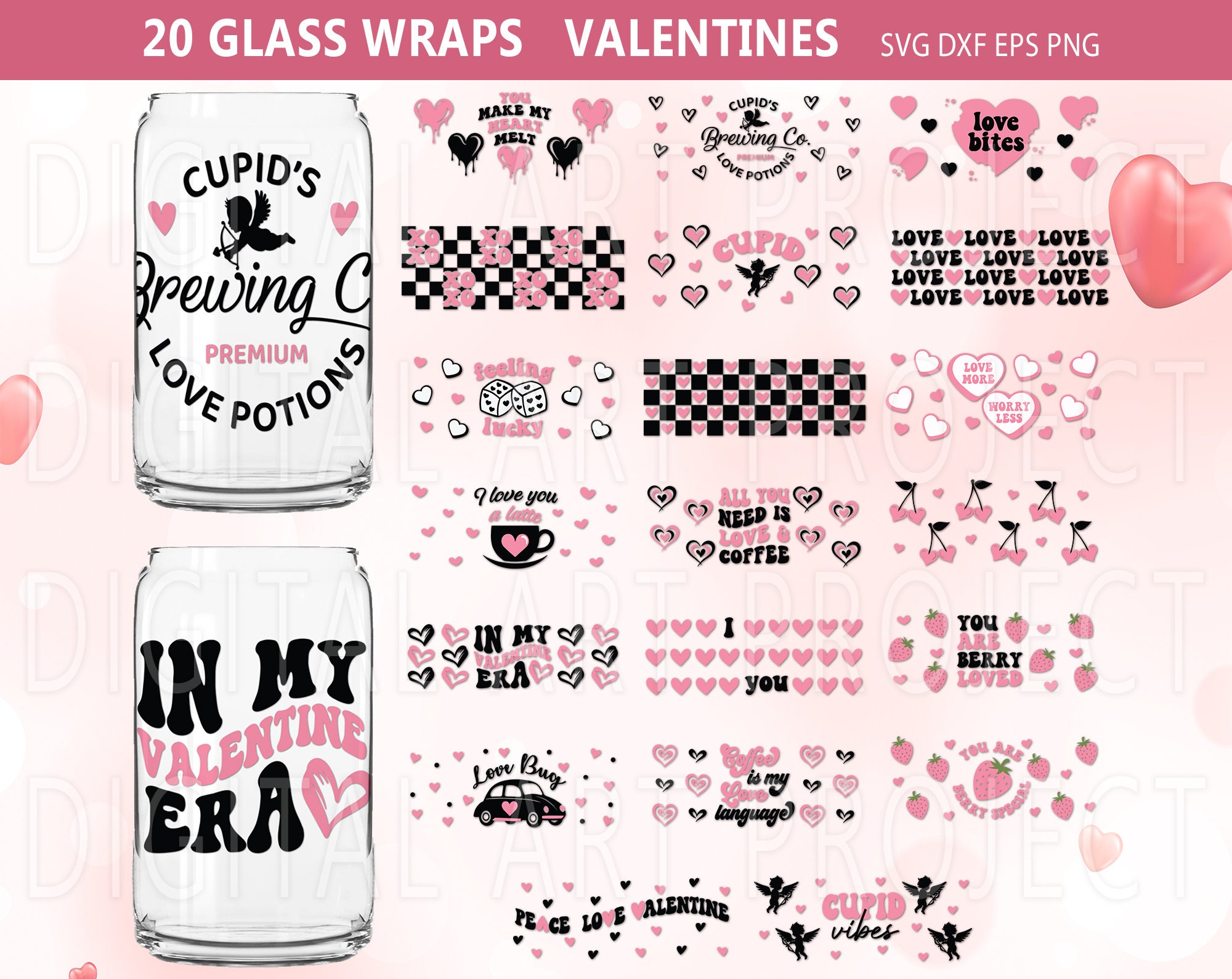 Disney valentines 16oz Libbey Can Glass, Valentines Day Tumbler Wrap s –  lasoniansvg