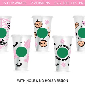 Halloween Cup Wrap Svg Bundle, Halloween Svg, Momster Svg, Cute ...