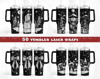 Christmas Tumbler Wraps Laser Svg, Stanley Tumbler Svg, Christmas Svg, Christmas 40oz Tumbler Laser Engraving Wrap, 40oz Laser Engraved Svg