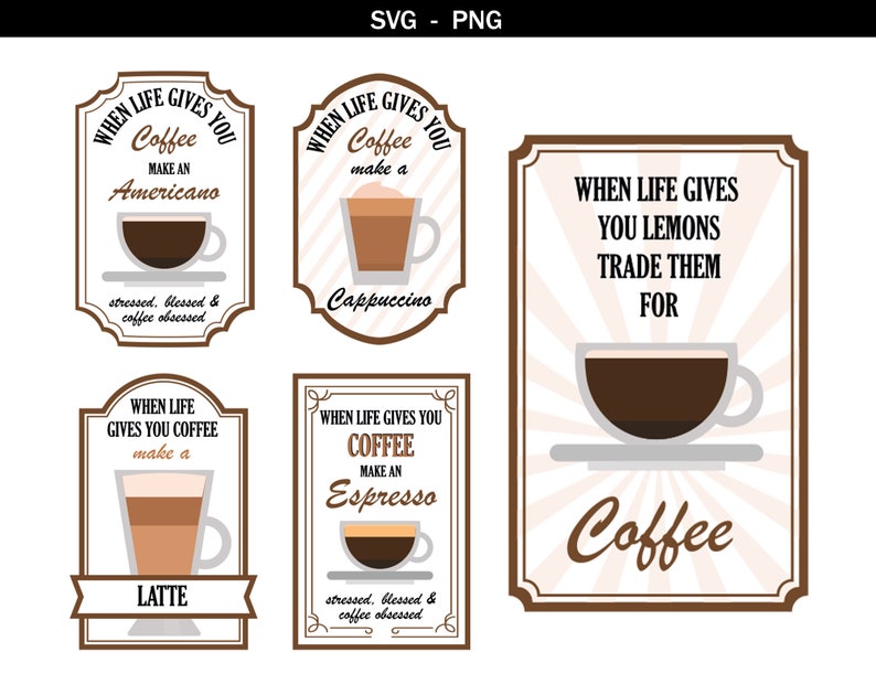 When Life Gives You Lemons Trade Them for Coffee SVG Coffee Etsy