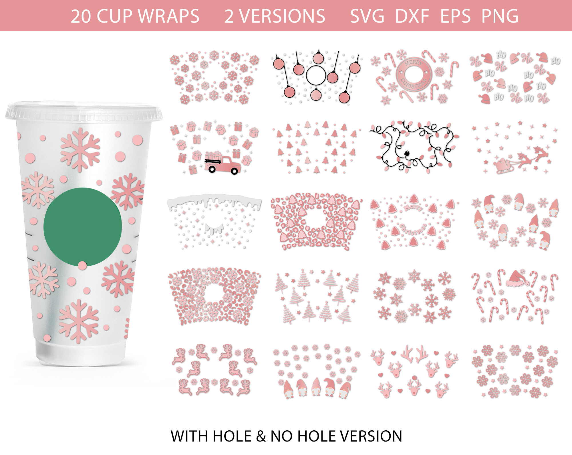 Christmas Cup Wrap Svg Bundle Coffee Wrap Svg Cute Christmas - Etsy
