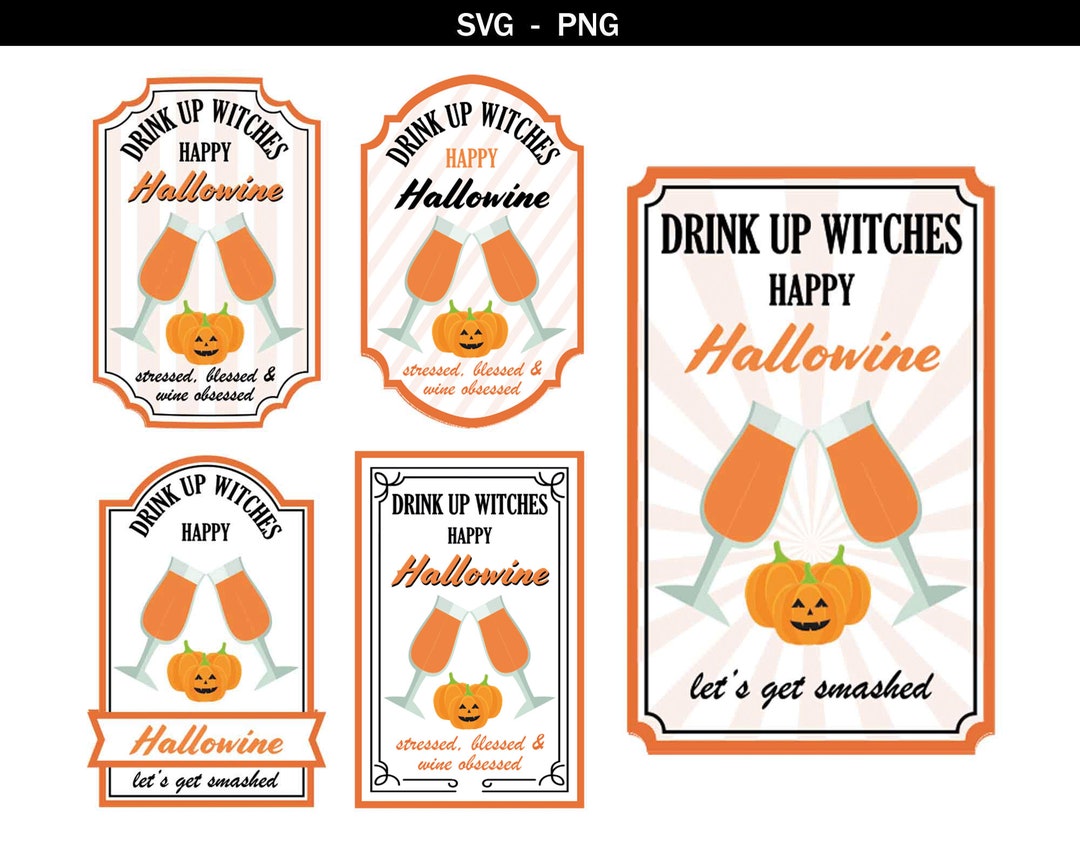 Happy Hallowine Png Svg Drink up Witches Png Svg Halloween - Etsy