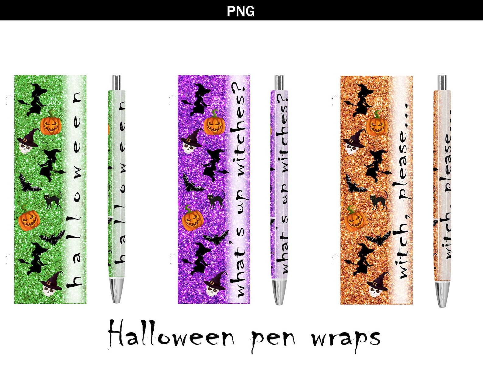 Bundle Halloween Pen Wraps Glitter Pen Wrap Pen Wraps Svg - Etsy
