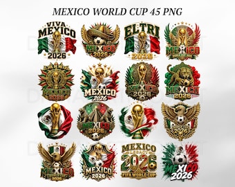 Mexico World Cup 2026 PNG Bundle, Football Mexico PNG, Soccer Fan Design, Mexican Team Graphics, T Shirt Sublimation, Football Sublimation