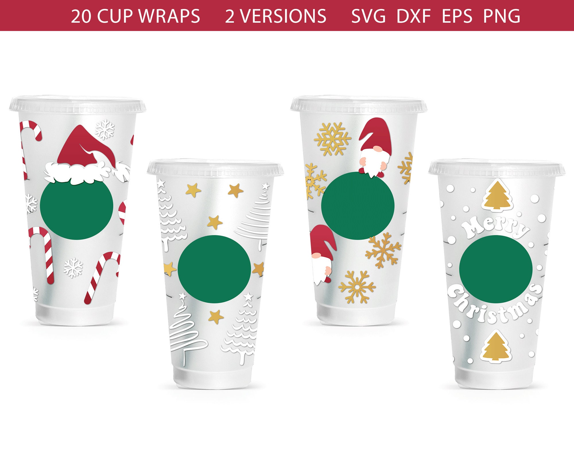 Cup Wrap Svg Bundle Coffee Wrap Christmas Svg Christmas Svg - Etsy