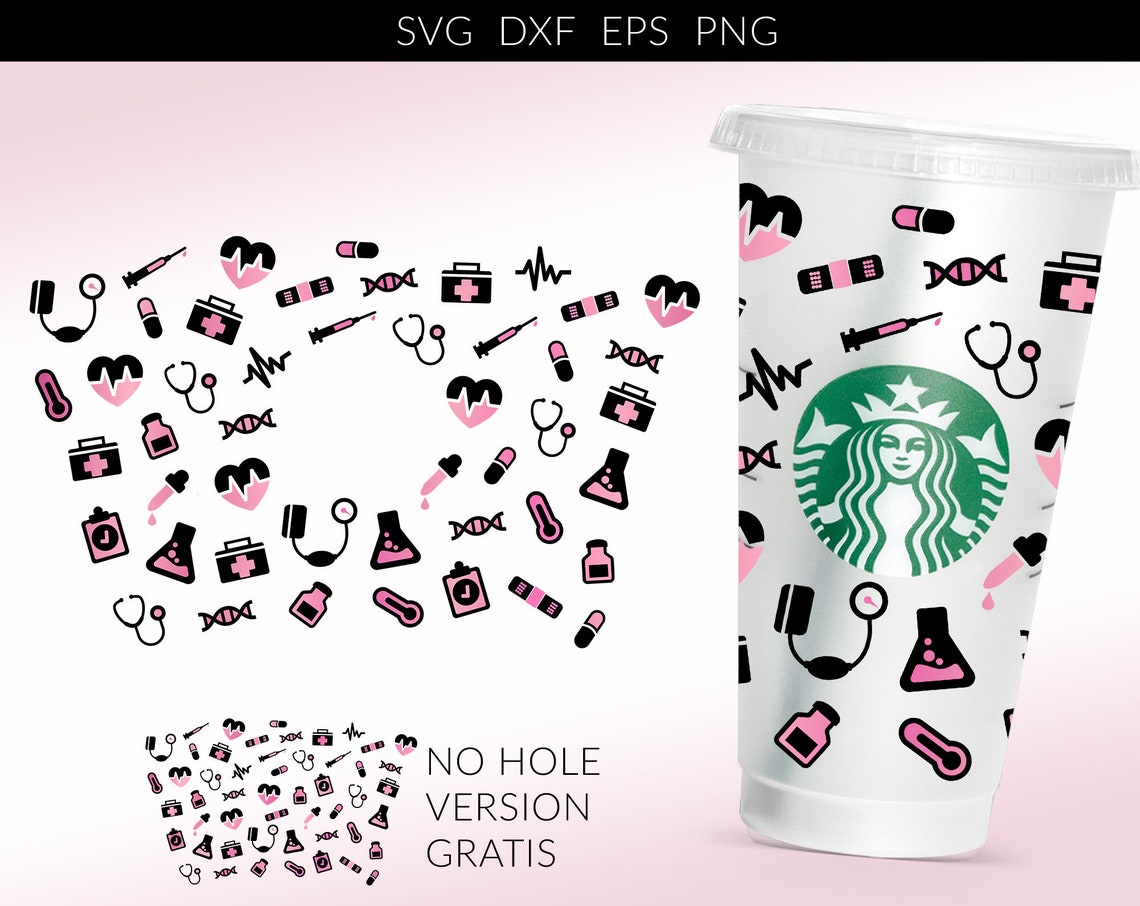Nurse Starbucks Wrap Starbucks Nurse Svg Starbucks Cup Svg Etsy