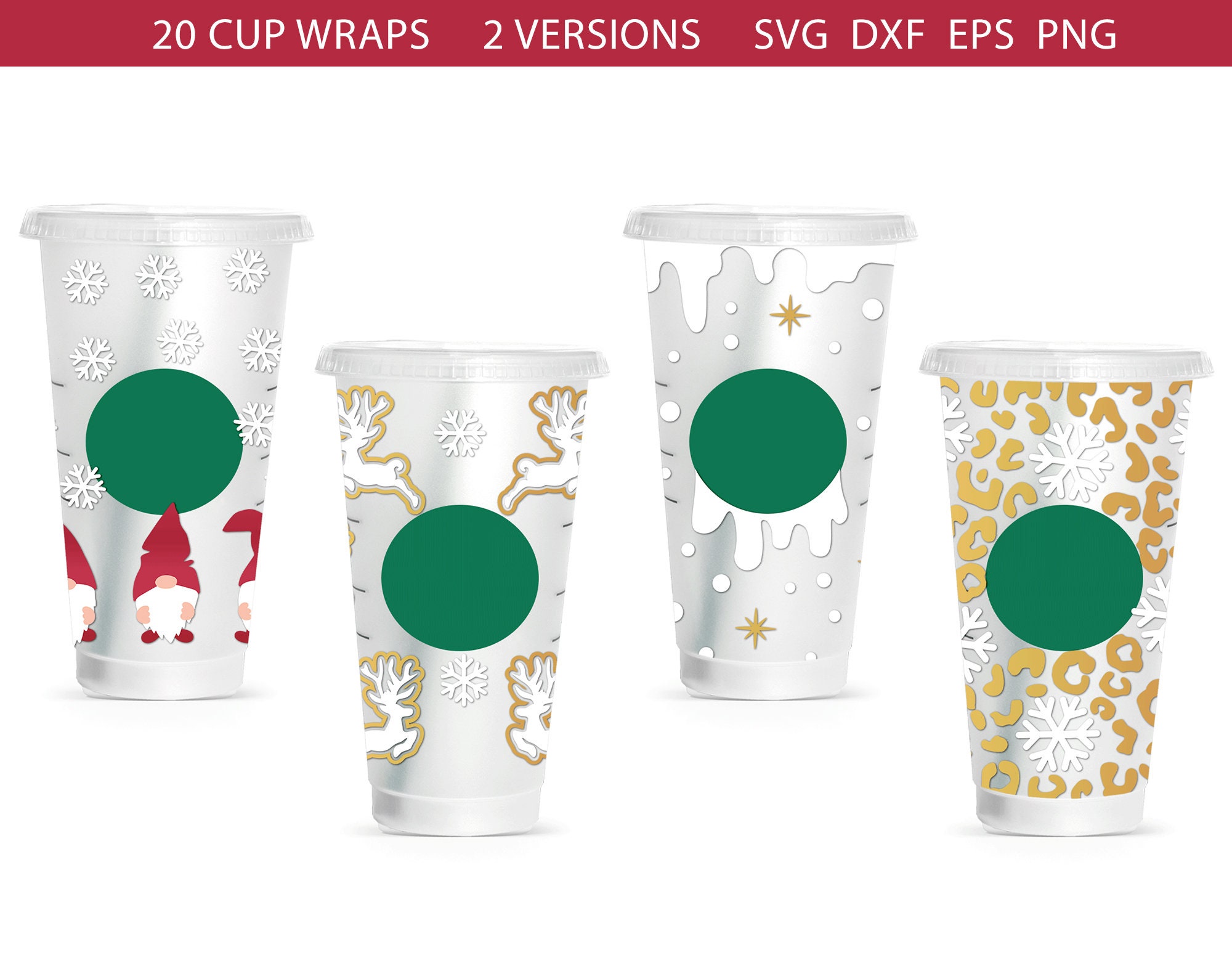 Cup Wrap Svg Bundle Coffee Wrap Christmas Svg Christmas Svg - Etsy
