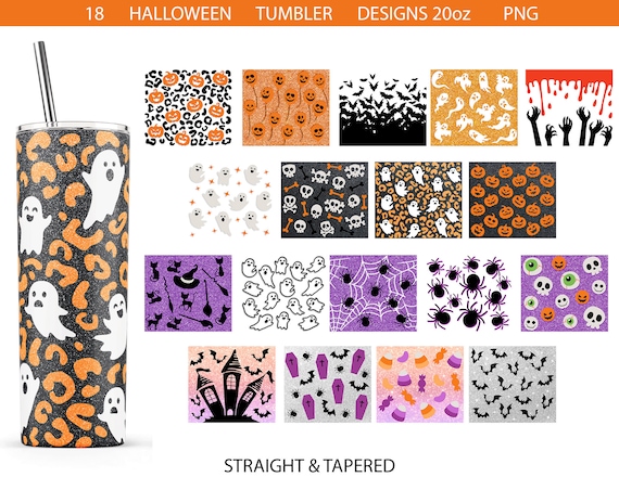 Halloween Tumbler 20oz Bundle, Pumpkin png, Spooky, Cheetah, Glitter,Ghost, Halloween png, Halloween Sublimation, 20oz Skinny Tumbler Design