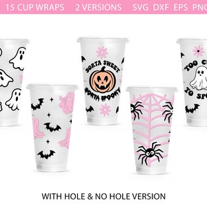 Halloween Cup Wrap Svg Bundle, Halloween Svg, Momster Svg, Cute ...