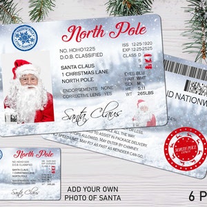 Weihnachtsmann-Lizenz PNG, Weihnachtsmann-ID-Karte, Weihnachtslizenz, Lizenz png, Weihnachtssublimation, Nordpol-Wasserrutsche, Weihnachten PNG