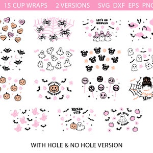 Halloween Cup Wrap Svg Bundle, Halloween Svg, Momster Svg, Cute ...