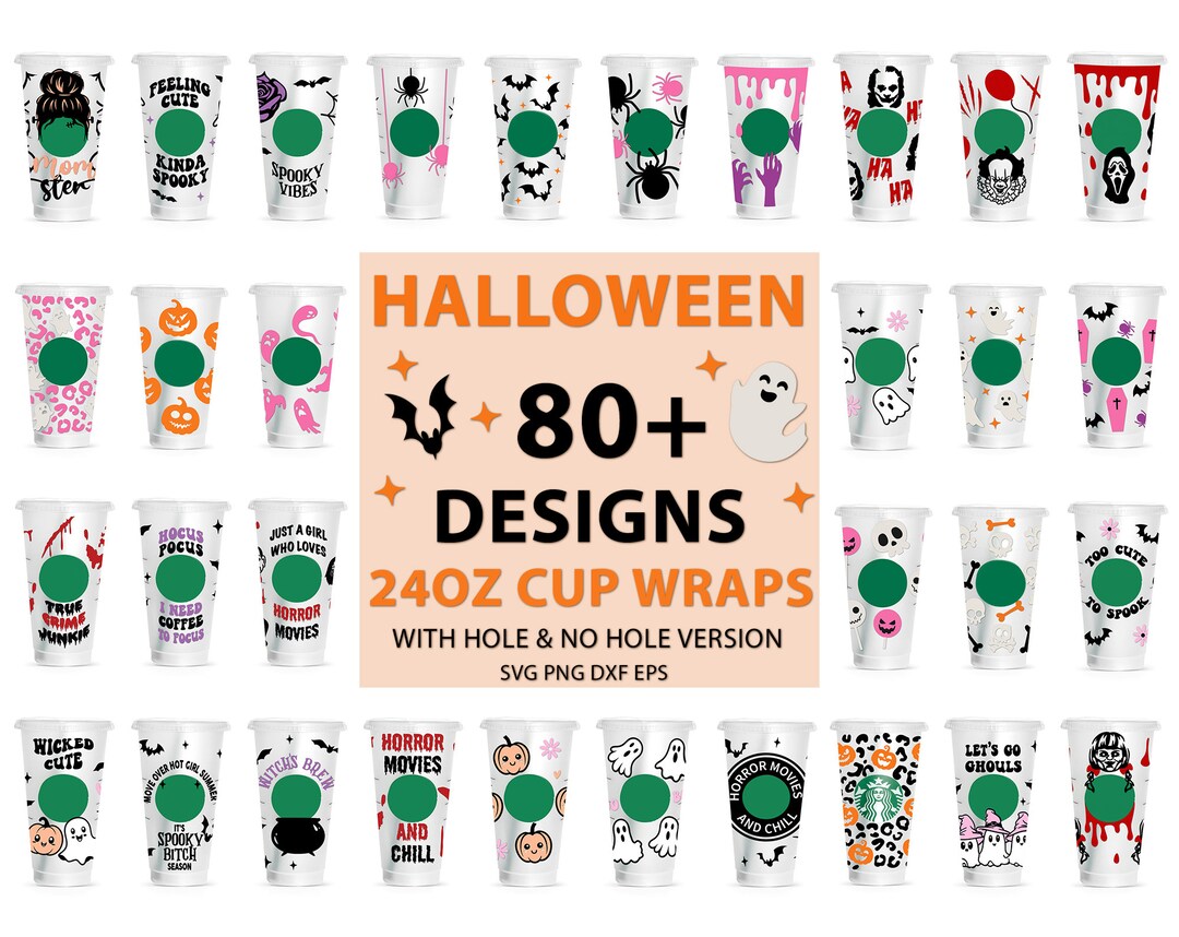 Halloween Cup Wrap Svg Bundle, Horror Svg, Halloween Svg, Pumpkin ...