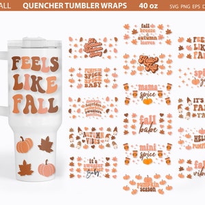 Herbst Stanley Tumbler Wrap Bundle, Quencher Tumbler, 40oz Tumbler Wrap, Kürbis SVG, Herbst SVG, Halloween SVG, Gnomes SVG, Mama Mini, Cricut