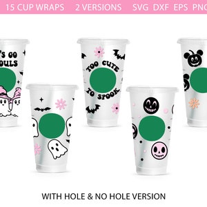 Halloween Cup Wrap Svg Bundle, Halloween Svg, Momster Svg, Cute ...