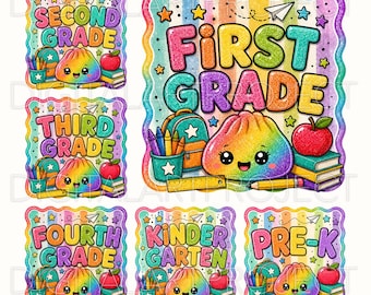 Cute Back to School PNG, First Grade Shirt PNG, Kindergarten, Pre-K, Second Third Fourth Grade Sublimation Design, School Sublimation Png