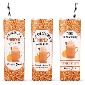 This Is The Season For Pumpkin Spice Latte Sublimation Design, 20oz Skinny Tumbler, Pumpkin Label, Fall Sublimation, Waterslide, Halloween