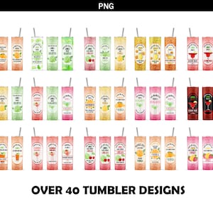 Mega Bundle When Life Gives You Lemons Limes Sublimation Design, 20oz Skinny Tumbler, Vodka, Mojitos, Margarita, Bloody Mary, Orange Juice