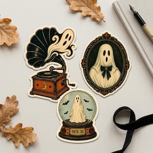 Vintage Halloween Clipart Bundle, Retro Halloween PNG, Halloween Stickers, Spooky Clipart, Junk Journal Ephemera, Halloween Sublimation Png image 3