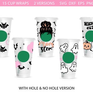 Halloween Cup Wrap Svg Bundle, Halloween Svg, Momster Svg, Cute ...