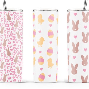 Easter Tumbler 20oz Bundle, Bunny Tumbler, Bunnies Tumbler, Easter Sublimation, 20oz Skinny Tumbler Design, Peeps Tumbler PNG, Easter PNG image 5