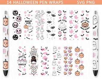 ハロウィン ペン ラップ バンドル、ペン ラップ svg、ハロウィン svg、不気味な svg、パンプキン svg、エポキシ ペン ラップ、ペン ラップ バンドル、インク ジョイ ペン ラップ
