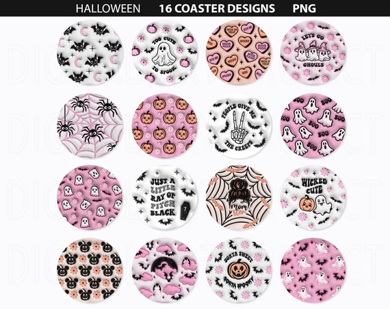 Halloween Car Coaster, Spooky Car Coaster png, Spooky Keychain png, Car Coaster Sublimation, Halloween Sublimation, Lets Go Ghouls, Pumpkin