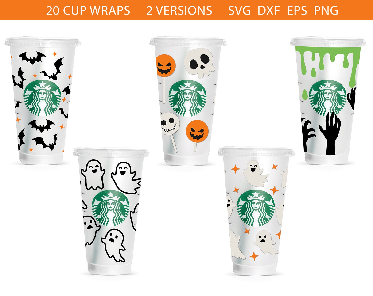 Starbucks Svg Wrap Bundle Starbucks Halloween Svg Pumpkin - Etsy