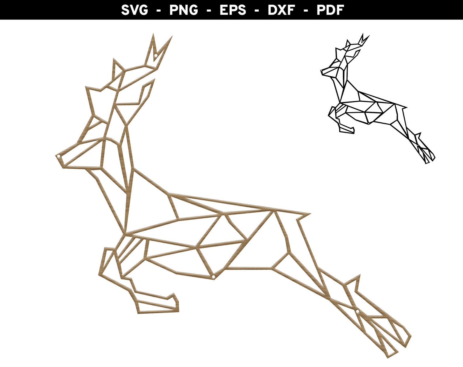 Geometric Deer Svg Deer Geometric Shape Svg Running Deer Etsy