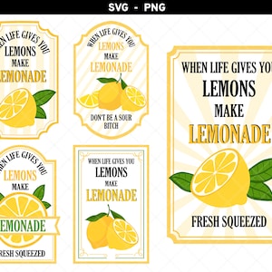When Life Gives You Lemons svg, When Life Gives You Lemons Make Lemonade, Make Lemonade png, Lemon Label, Fresh Squeezed Lemons svg png