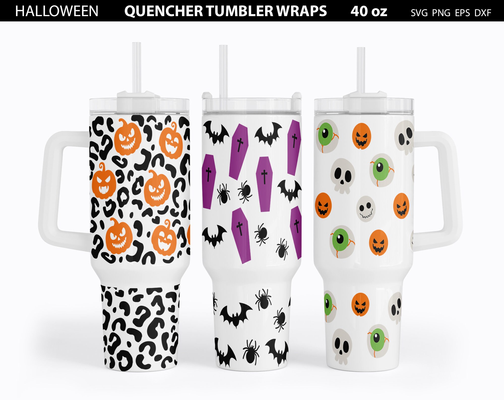 Halloween Stanley Cup Wraps Svg, Halloween Wrap Svg, Spooky Svg, 40oz  Tumbler Wrap, Halloween Bottle Labels, Halloween SVG, Quencher Tumbler -  Etsy