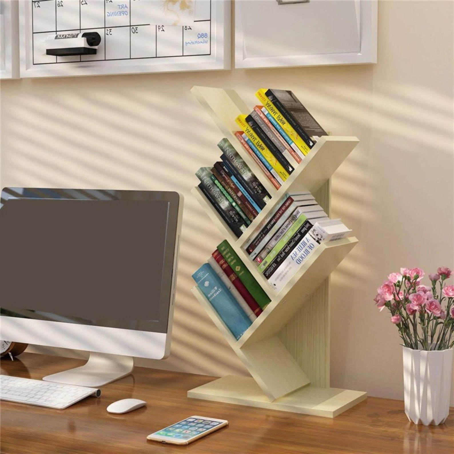 Tree Bookshelf 4Tier Bookshelf Tabletop Bookshelf Book Etsy