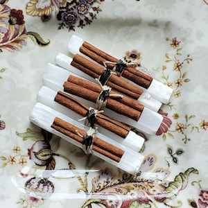 Selenite & Cinnamon Protection Luck Wand Bundle