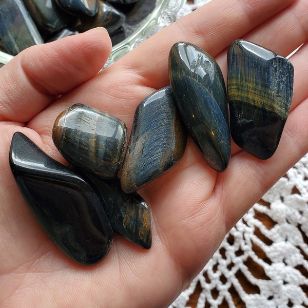 Blue Tigers Eye- Hawks Eye- Tumbled, Crystal, Gemstone