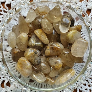 Golden Rutilated Quartz Tumbled, Crystal, Gemstone