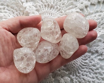 Fire & Ice Quartz- Crackle Quartz Tumbles- Healing- Crystals