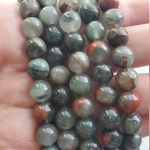 Beautiful!! African Blood Stone Bracelet 8mm- Healing- Crystal