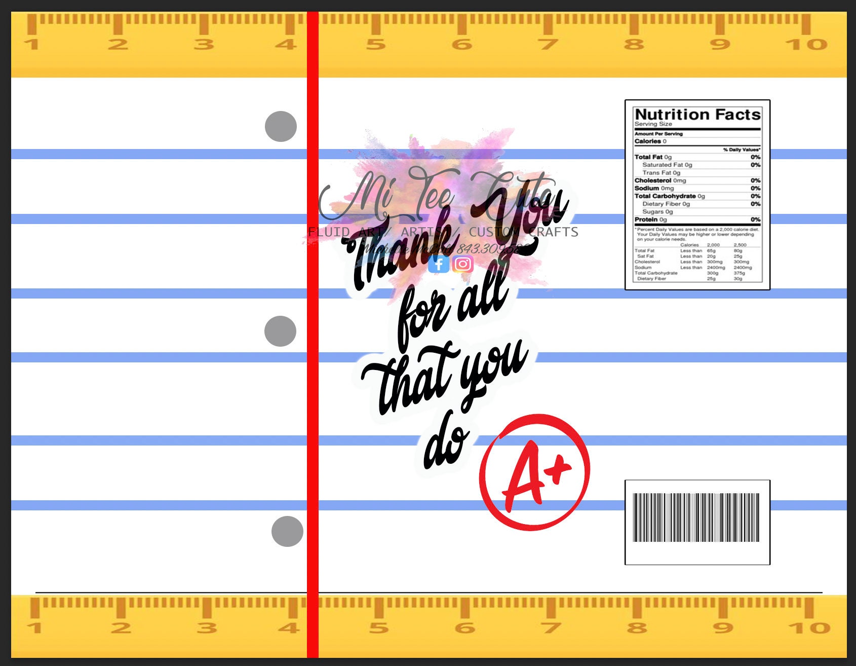 Notebook Paper Chip Bag Template digital File Party Chip Bags Party