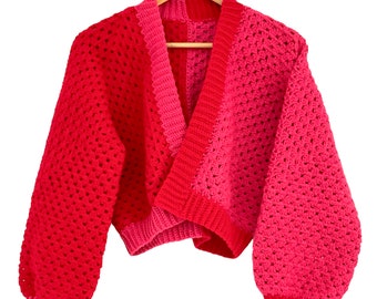 Happi Scrappi Hexi  - Use ANY Yarn or Hook - Made to Measure - Flexi Hexi Cardi