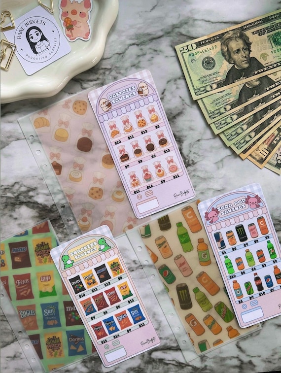 Vending Machine Series | Saving Challenges Bundle or just Tracker | A6 Matte envelope