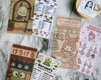 Sanrio Menu Series 2 | Saving Challenges Bundle or just Tracker | A6 Matte envelope | Kawaii Budgeting
