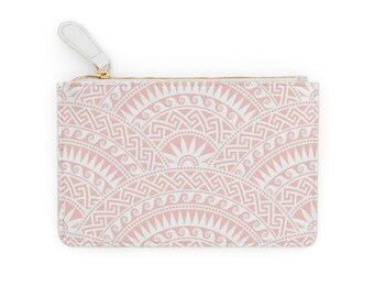 Mini Clutch 6.3" x 4" Pink Greek Key