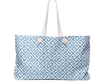 A Tote Weekender Bag - Greek Key