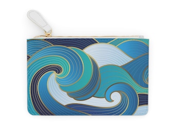 Mini Clutch 6.3" x 4" Aegean Waves