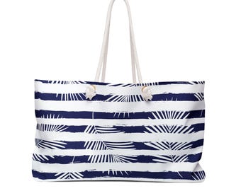 Eine Tote Leichte Weekender Tasche - Navy Stripes