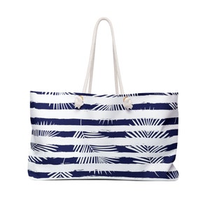 A Tote Weekender Bag - Navy Stripes